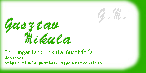 gusztav mikula business card